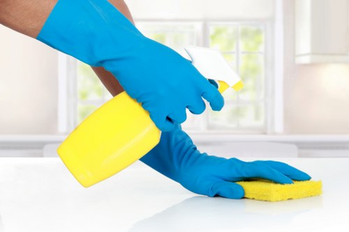 Professional carpet cleaner preparing equipment for a service appointment