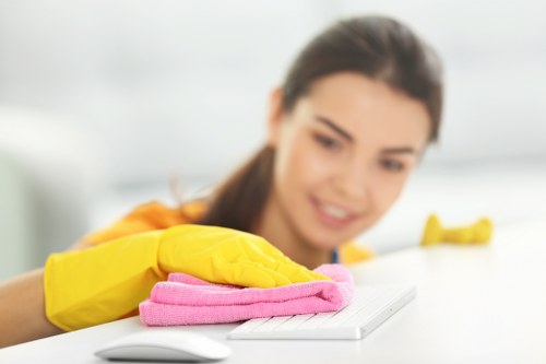 Experienced carpet cleaners in Isleworth working on a residential carpet surface